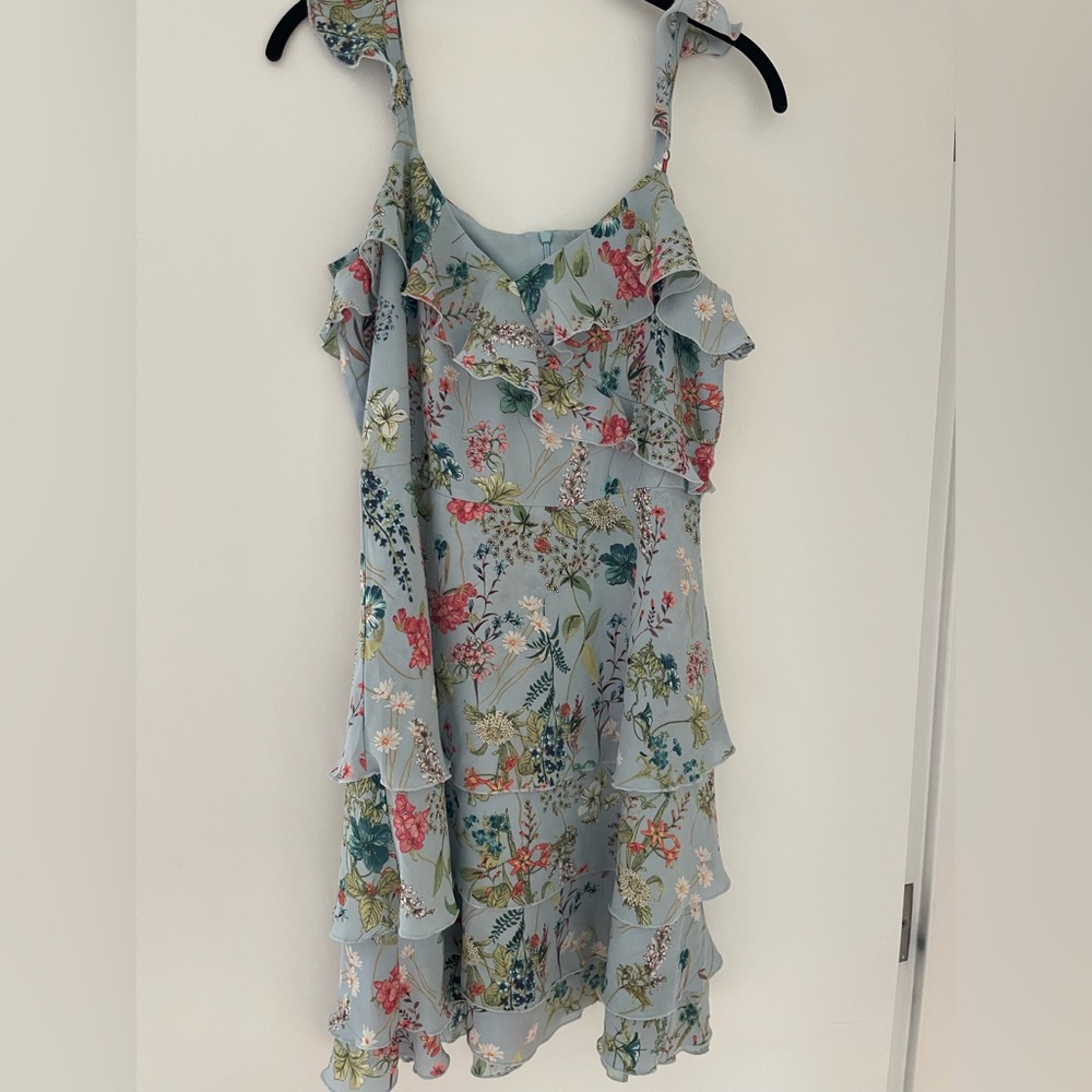 Sanctuary Blue Floral Ruffled Dress - XS